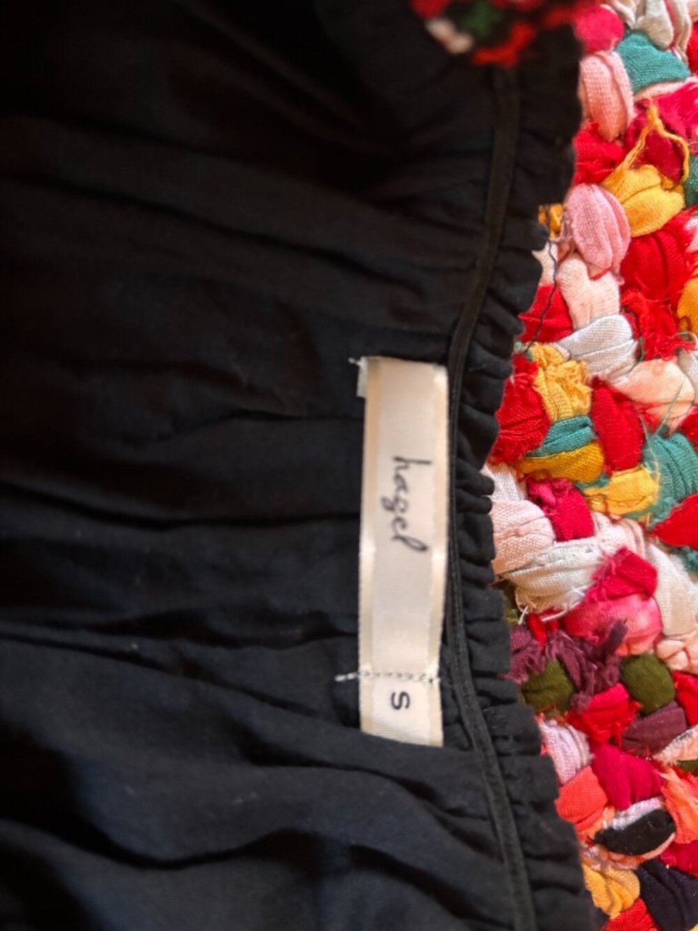 Black Boho Embroidered Sundress • Colorful Floral Embroidery • Spaghetti Strap - Picture 7 of 7